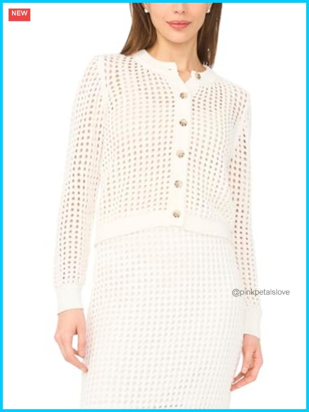 Textured Mesh Long Sleeve Cardigan Lightweight Open Weave